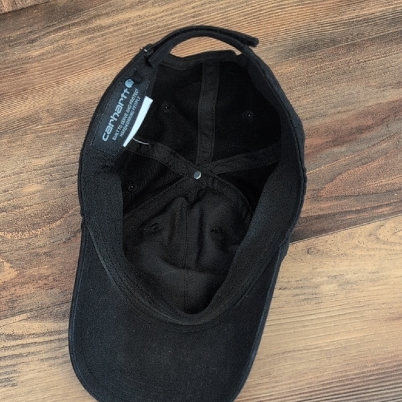 Carhartt Black Velcro Adjustable Cap with Brown Logo Patch - Picture 4 of 6